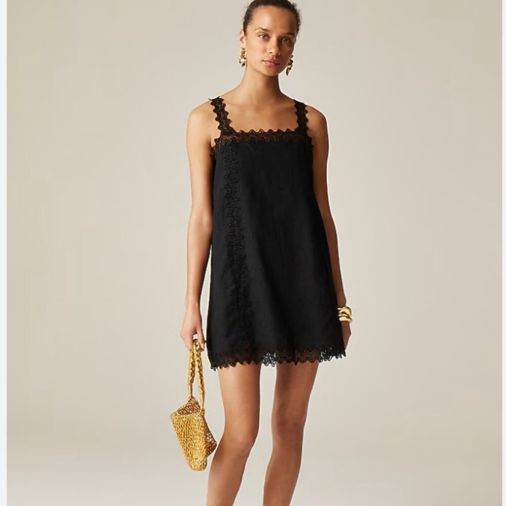 Jcrew Lace-trim shift dress